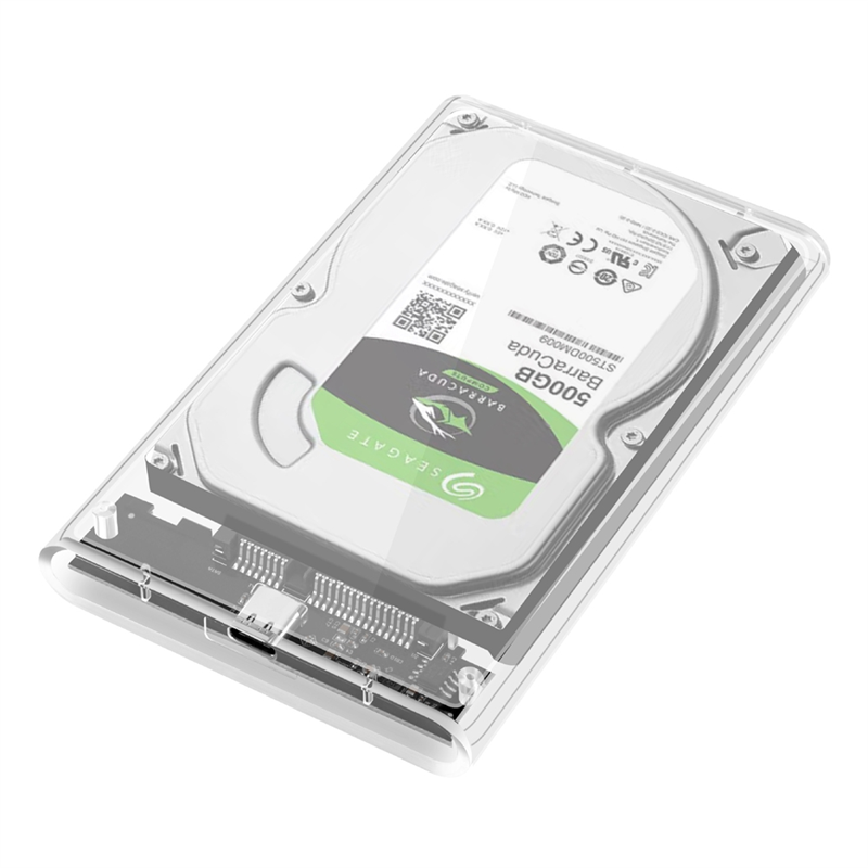 USB3.0/Type-C HDD Enclosure of 2.5 Inch Hard Disk Case SSD SATA3 to USB 3.0 Transparent HDD Box USB C HDD Case 5Gbps. 