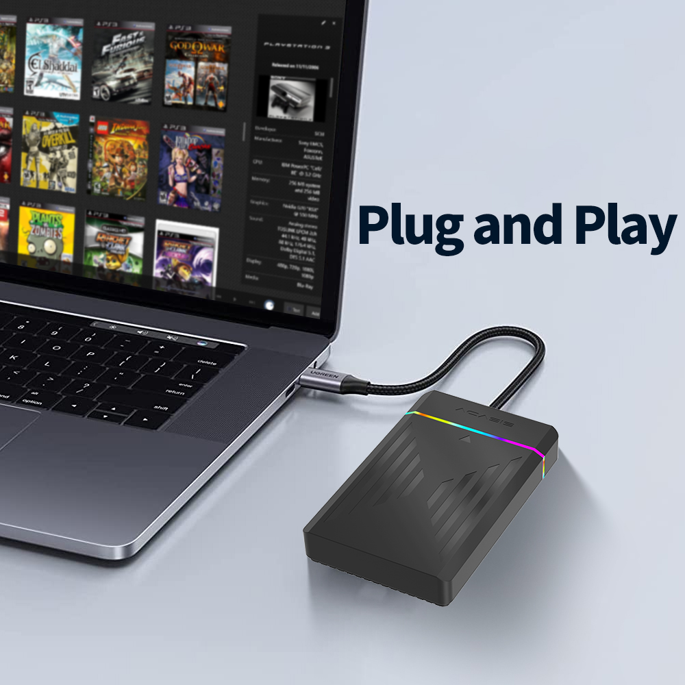 3TB Gaming HDD Playnite Retrobat Launchbox Retro Game Console with 17000+ Games for PS4/PS3/PS2/Wii/Wiiu/SS for WIN PC/Laptop. 