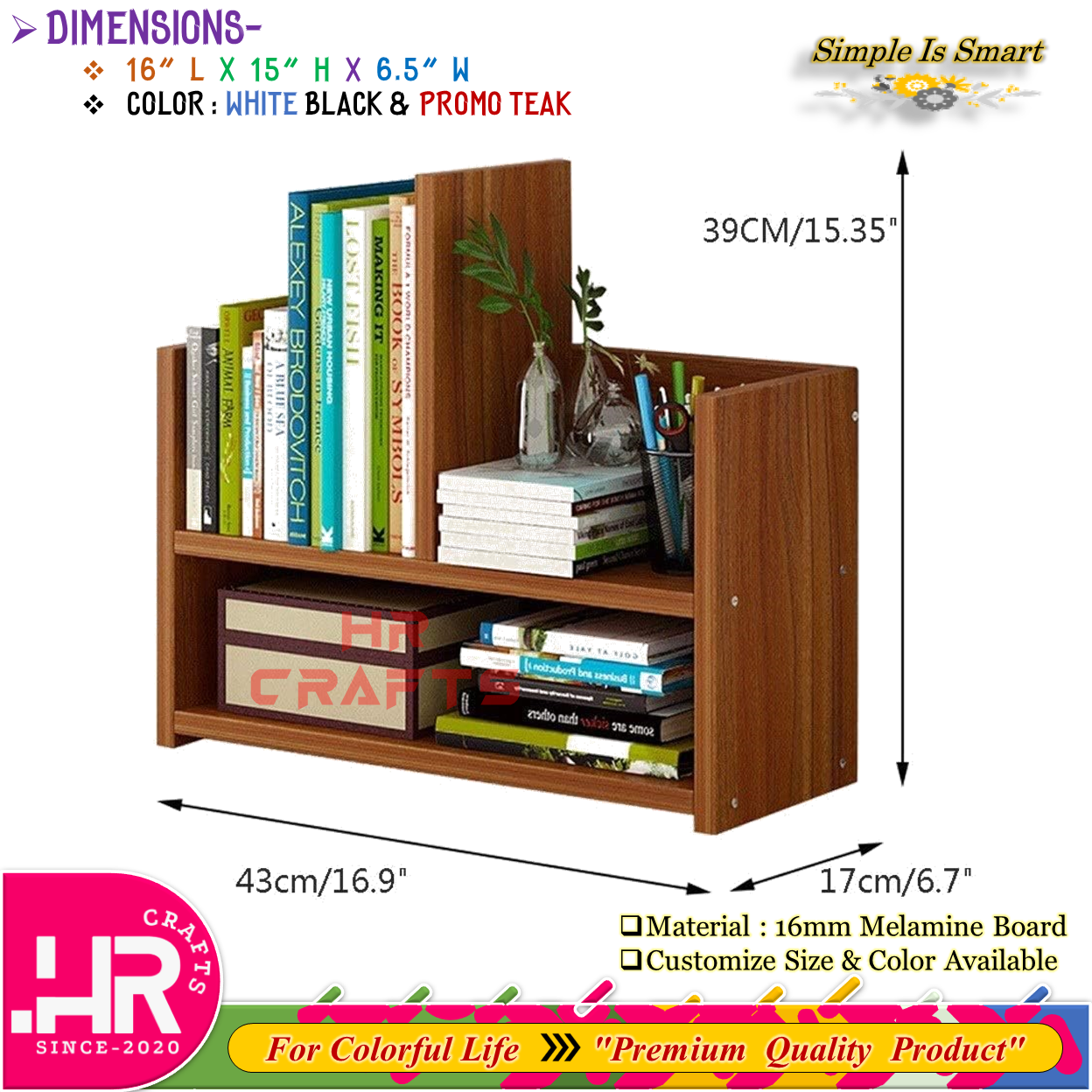 Desktop Bookshelf-Small Bookshelf-File Shelf-Office Bookshelf -Storage Organizer-Display Shelf Rack-Desk Organiser-Desk Storage Shelf-HR Crafts. 