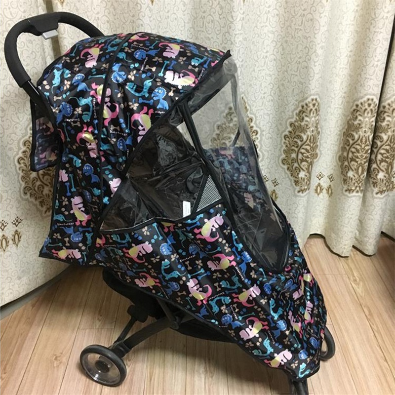 Universal Stroller Rain Cover Waterproof Wind Dust Shield Baby Stroller Pushchair Pram born Stroller Cover-Black. 
