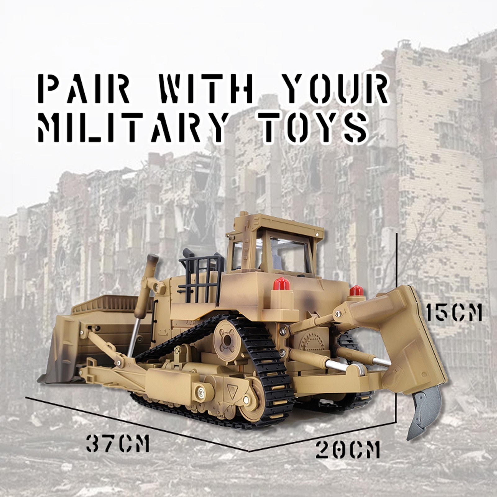 2.4Ghz 1:18 Remote Control Bulldozer Remote Control Alloy apper Bulldozer Toy. 