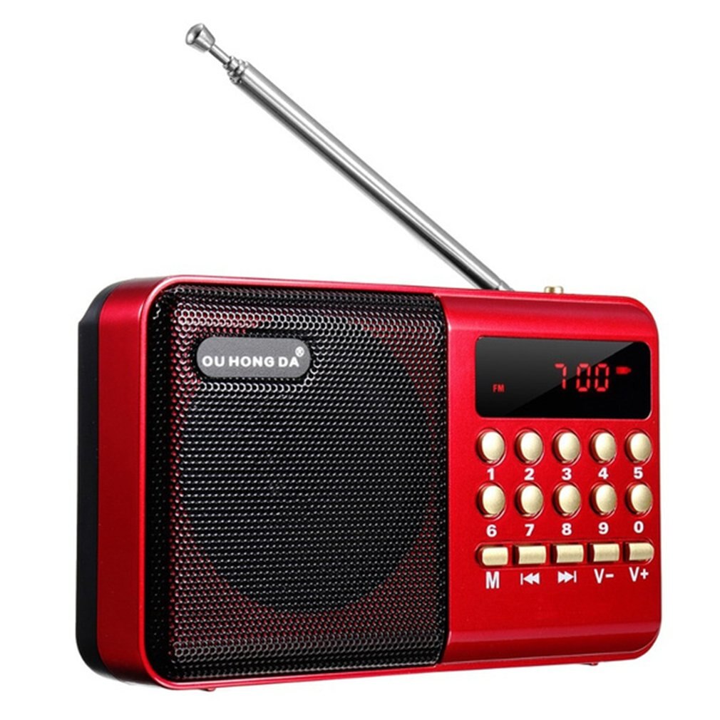 KK11 Mini Portable Radio Handheld Digital FM USB TF MP3 Player Speaker Rechargeable FM Radio For The Elderly. 