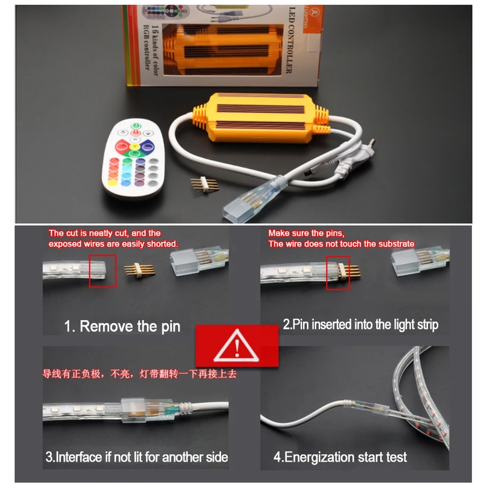 1500W Waterproof LED RGB Controller With 24 Keys IR Remote for 2835 5050 RGB LED Tape or Neon Light EU Plug. 