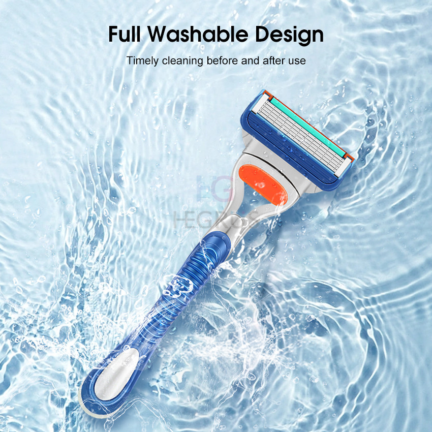 （NEW） Men’s Razor Manual Beard Shaver 5-Layer Ra-zors Manual Beard Trimmer Beard Beard Shaver Kit with 1 Handle and 4 Ra-zor Blade Refills For Men Beard. 