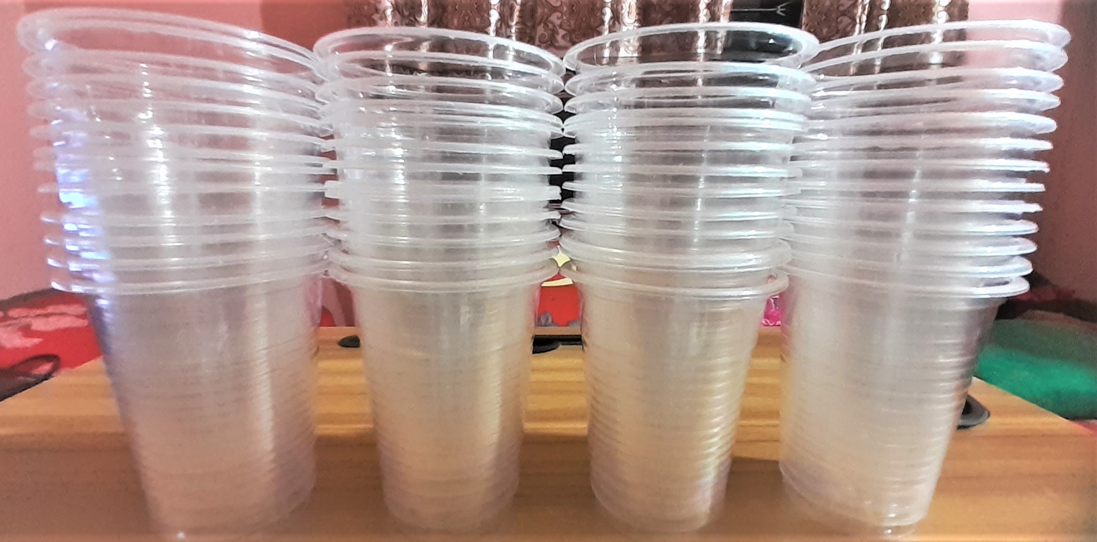One Time Plastic Cup-250ml Transparent Color. 