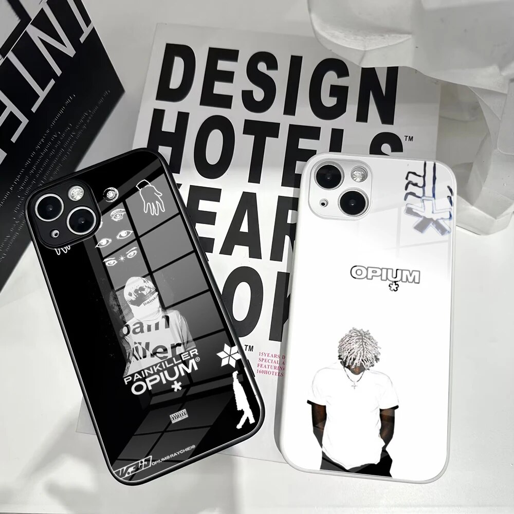 For IPhone13Pro Luxury INS Art-Opium Asterisk Poster Cases Tempered Glass for IPhone14 11 12 XR XS MAX 7/8 X Plus 12 Covers KEEMEEUYZO. 