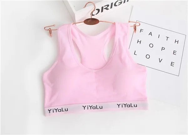 Teenage Girl Training Bra With Chest Pad Adolescente Sports Bra Tops For Teens 8-14 Years Cotton Bra For Girls Underwea
