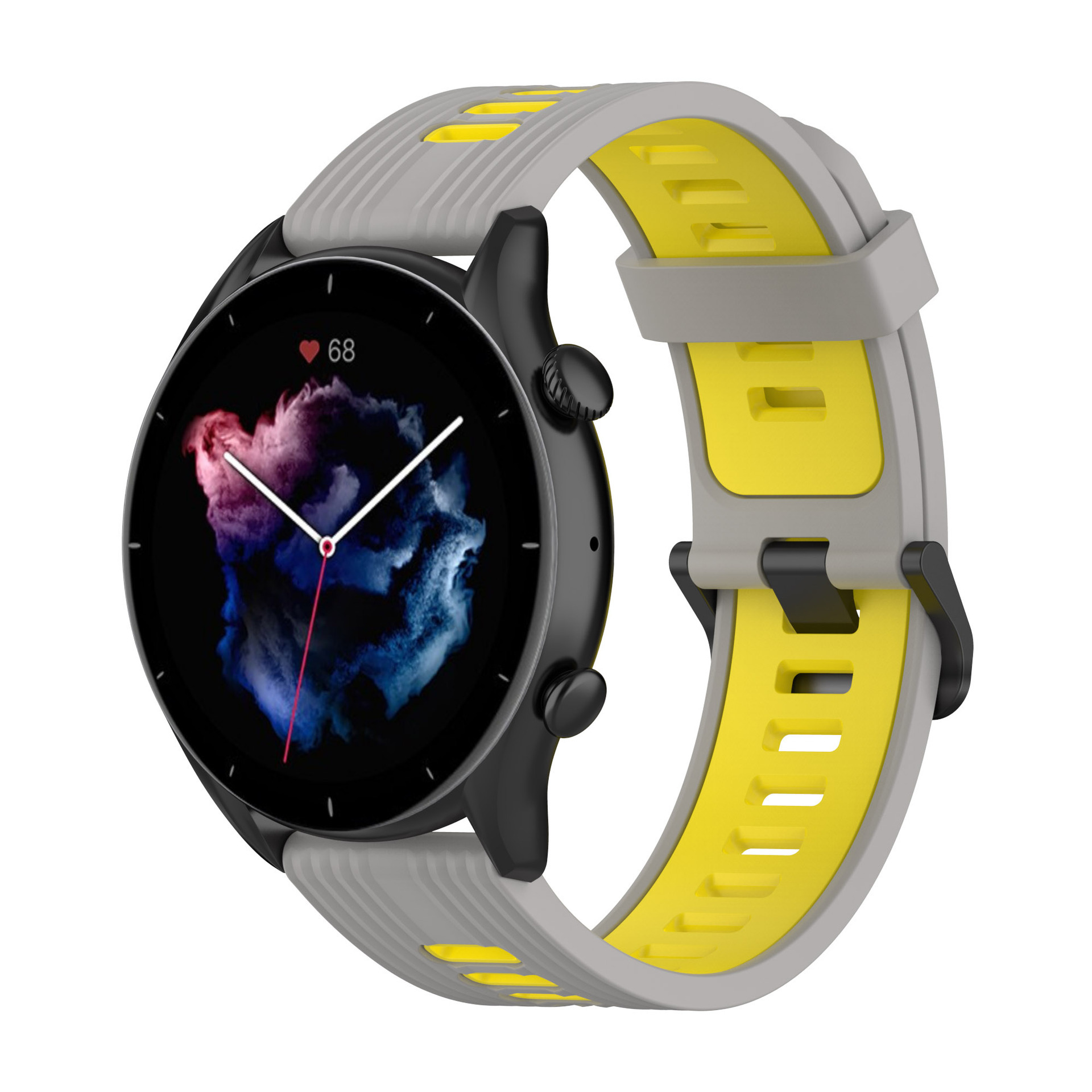 Applicable to Huami GTR4/3 Striped Strap amazfit GTS3 Running Strap Jiaming Two-Color Silicone Strap. 