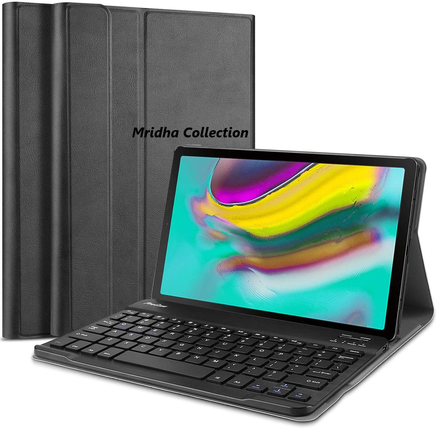 Samsung Galaxy Tab S5e 10.5 inches Luxury Protective Horizontal Flip Leather Case with 3-folding Holder Silk Texture Book Cover-(Black) For  SM-T725, SM-T720. 