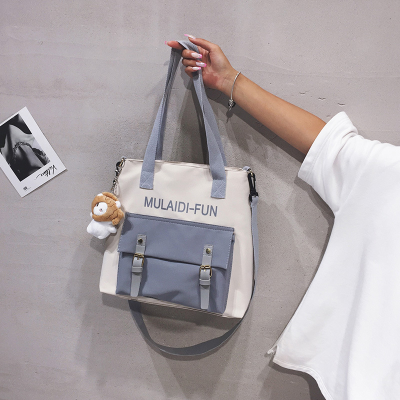 New large-capacity canvas bag crossbody bag women's ins cute new handbag shoulder bag for middle school students