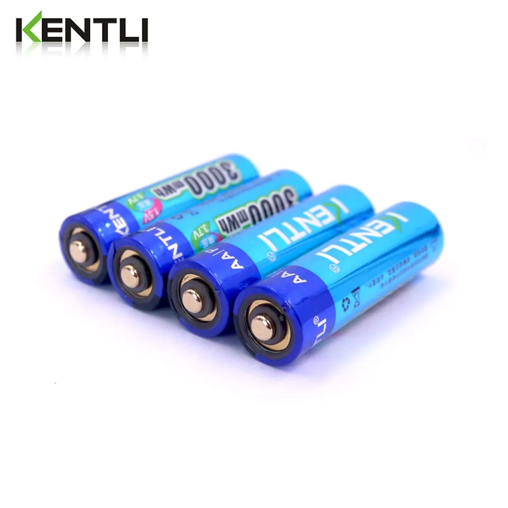 KENTLI Stable voltage 3000mWh AA batteries 1.5V rechargeable aa battery lithium polymer battery for camera ect. 