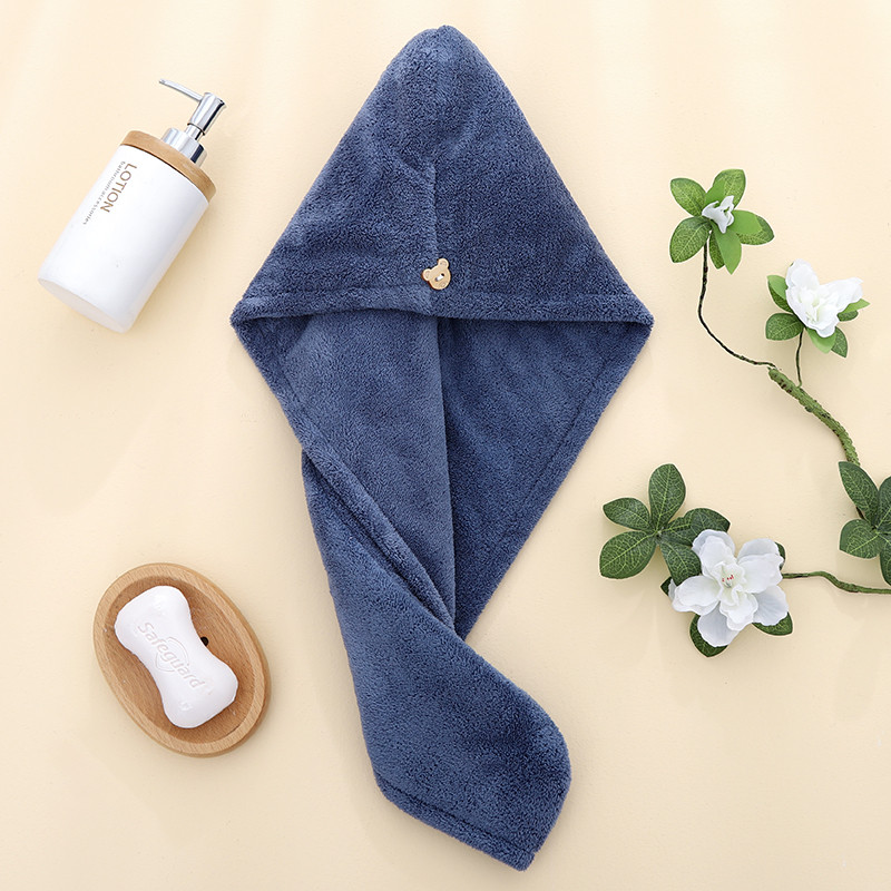 Double hair dryer hat female super absorbent quick dry wipe hair towel thickened hood hood cute shampoo shower hat Lei Feng