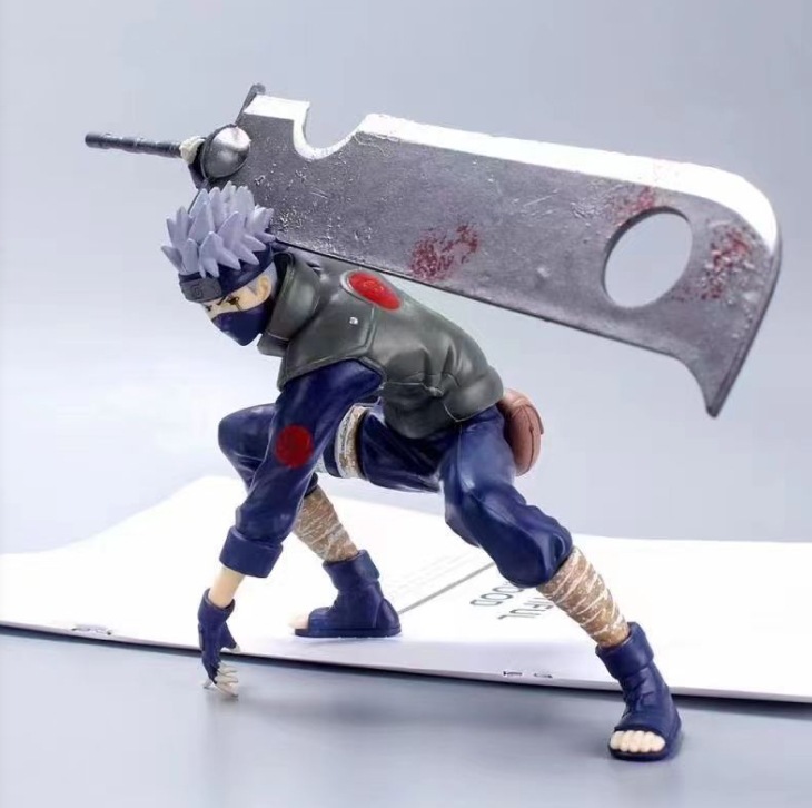 Naruto figure full set model doll Q version seated Naruto Sasuke Kakashi ornament blind box. 