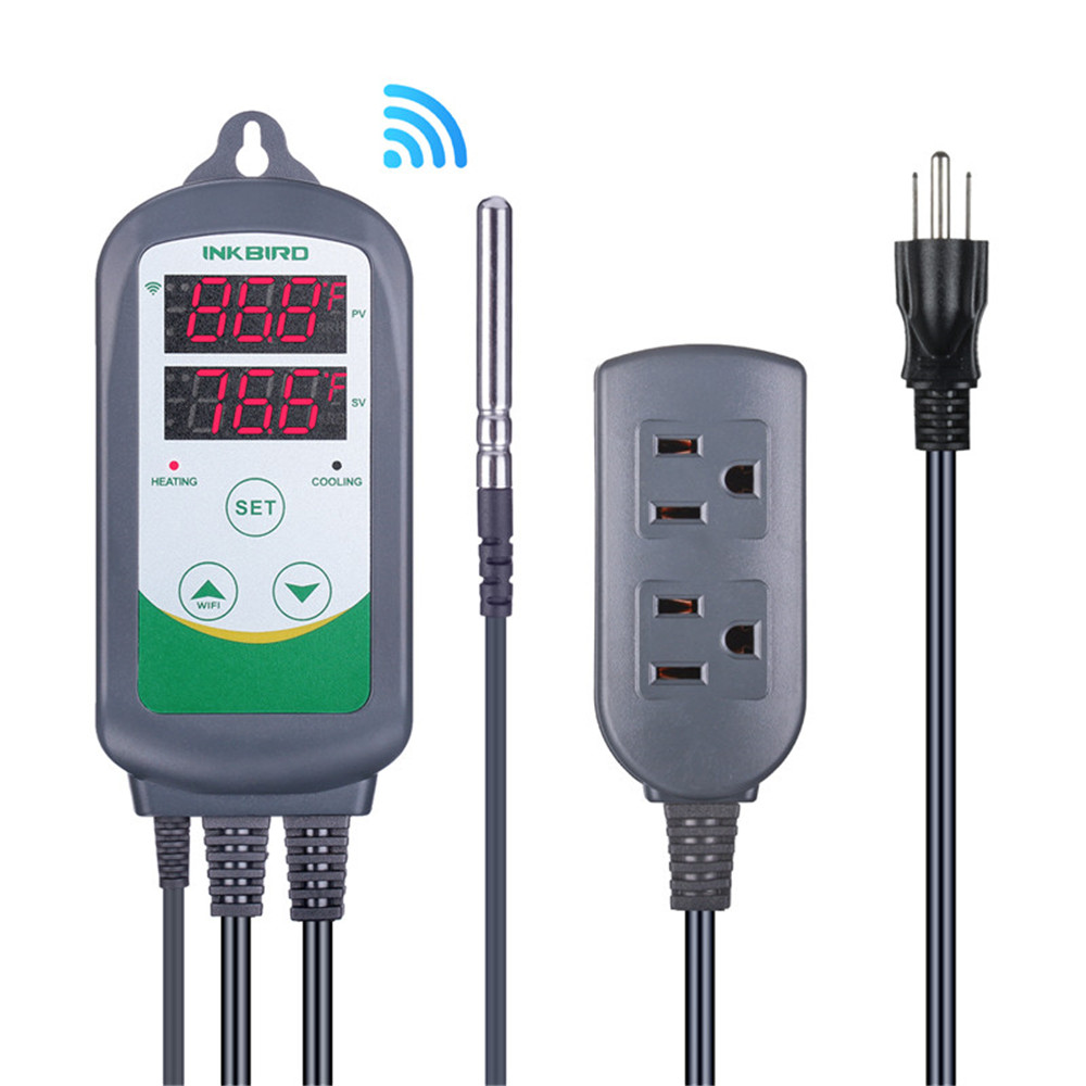 Smart Thermostat Dual Relay Temperature Controller ITC-308-WIFI Supports IOS & Android for Greenhouse,Terrarium,Carboy