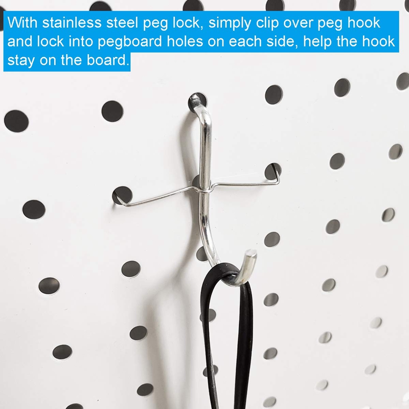 80 Piece Pegboard Hooks Assortment with Pegboard Bins, Peg Locks, for Organizing Various Tools for Kitchen Craft Room. 