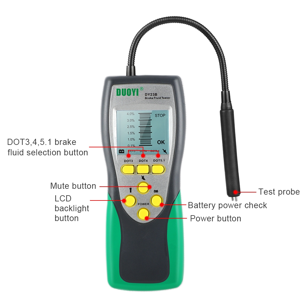 (New)DUOYI DY23B Car Brake Fluid Detection Pen Moisture Tester. 