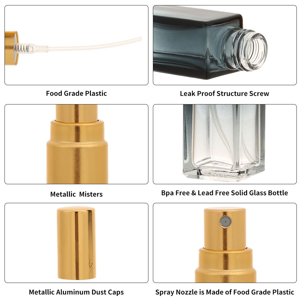 ALEXIS BAGS Empty Portable Leak Proof Gradient Color Refillable Perfume Bottles Perfume Sprayer Mini Size. 