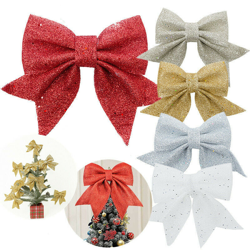 Pine Christmas Ribbon Cone Decoration For Handmade Red Sparkling