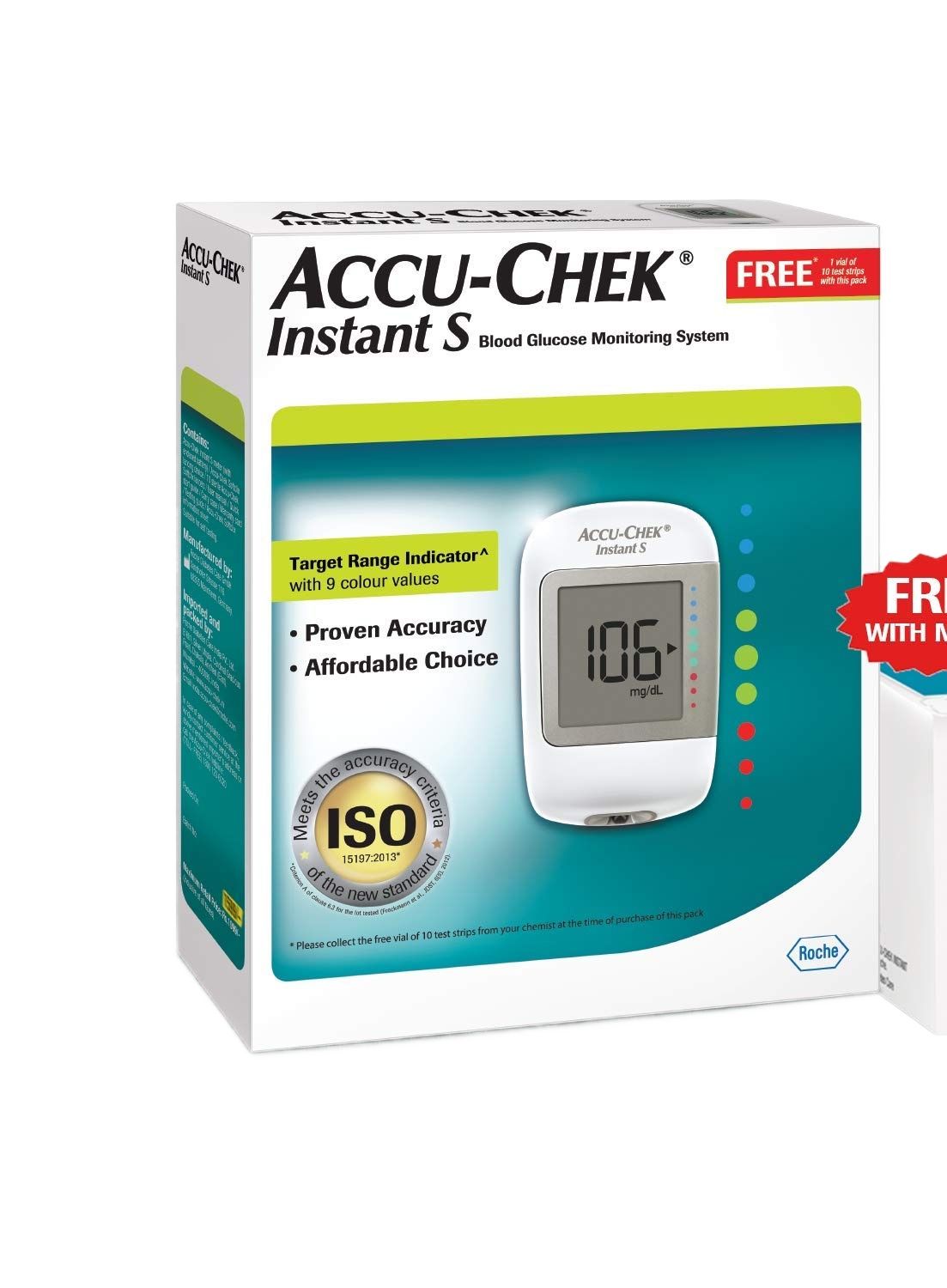 Accu Chek Instant S Blood Glucose Meter With 25 Test Strips Free, Made in Germany. 