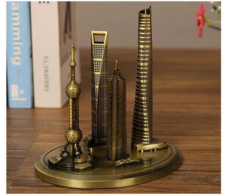 Shanghai Skyline Architecture Model Replica - Collectible Souvenir Building Decoration for Office or Home. 