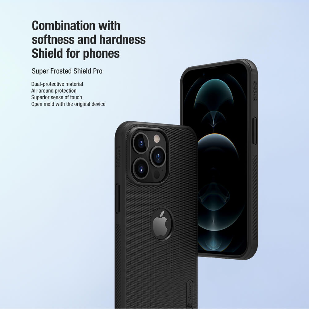 Nillkin ( Apple iPhone 13 Pro ) Hard PC + TPU Case for Apple iPhone 13 Pro Phone Cases Luxury Frosted PC + TPU Hard Protection Back Cover - Black. 
