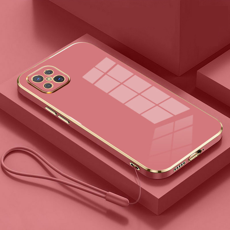 For Oppo Reno4z 5G Case OPPO Reno 4 Z Phone Case CPH2065 Case oppo reno4Z Reno4 z 5G Luxury Square Plating Shockproof Back Cover. 