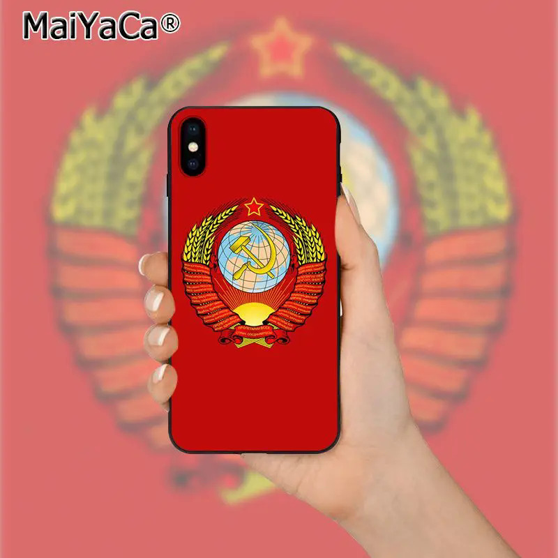【Emotion HENG】Maeyaca Soviet Union USSR flag TPU soft silicone phone case cover for iPhone 8 7 6 6s Plus X XS Max 5 5S se XR 11 11pro Max. 