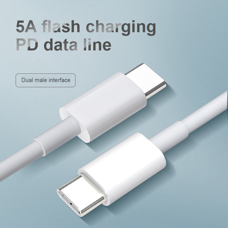 USB C to USB C Cable 5A 60W 2 Meter PD Fast Charging Cable Type-C To Type-C Charging & Data Cable For Samsung S20 S21 Ultra / For MacBook Pro / For iPad Pro. 