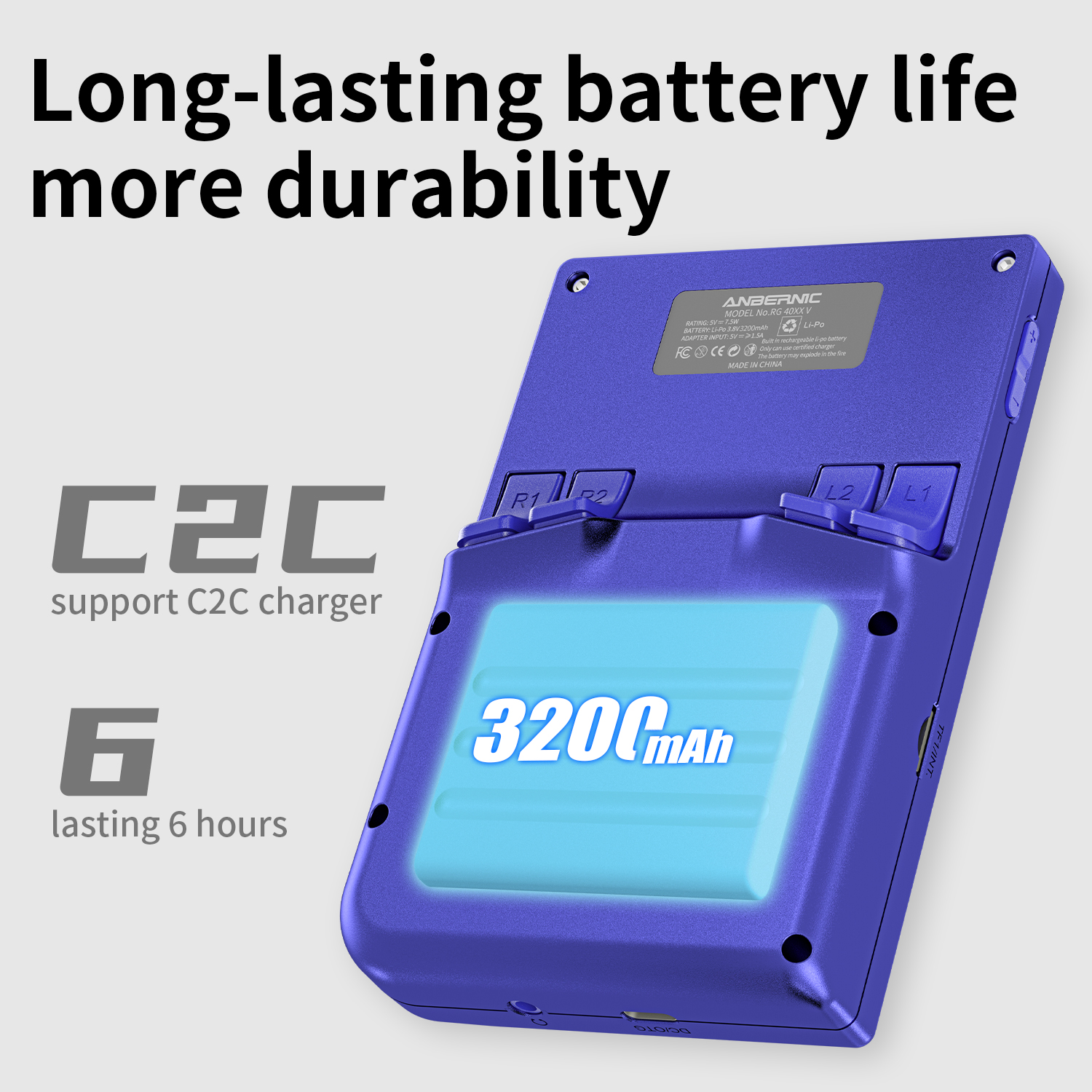 ANBERNIC RG 40XXV Retro Handheld Game Console 4.0 inch 640*480 IPS Screen Linux 64bit System With RGB Light 64G Card 5000+ Games. 