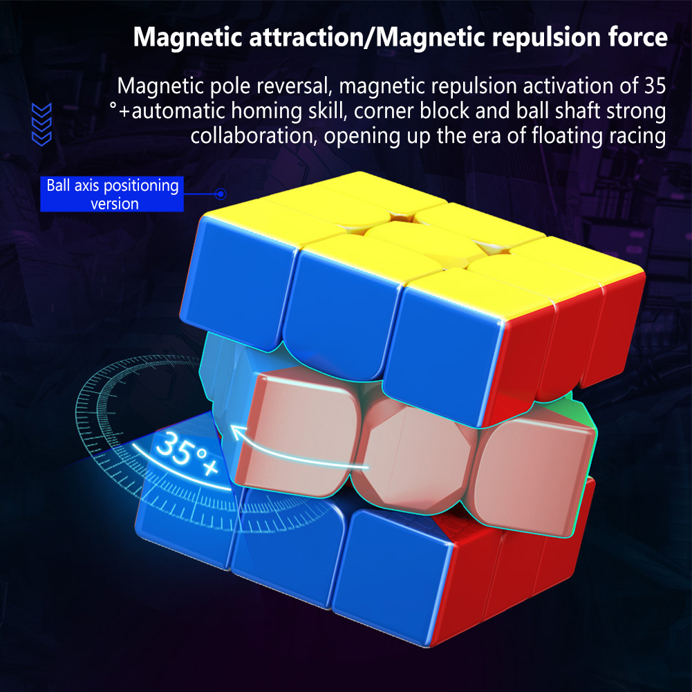 GC Moyu Super Rs3m 3x3 Magnetic Magic Cube Professional Maglev Ball Shaft Positioning Speed Cube Toys For Kids. 