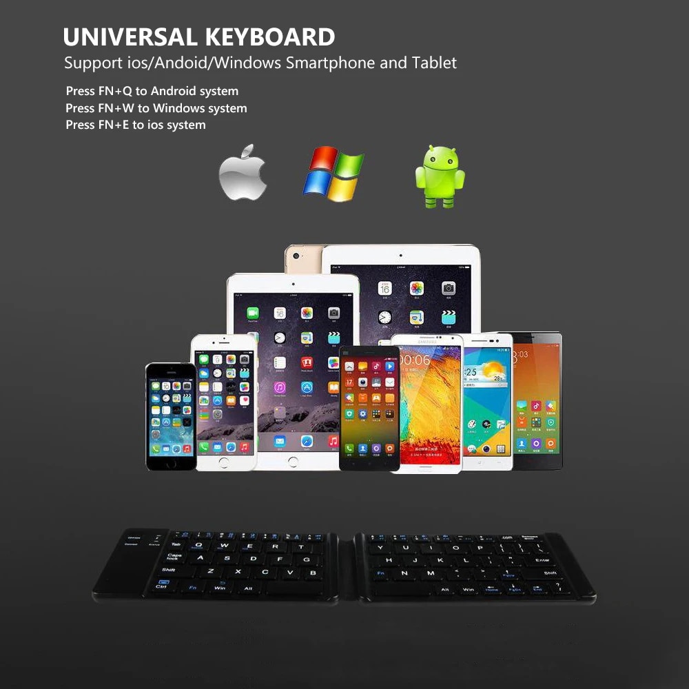 AVATTO Light-Handy Mini Wireless Bluetooth Folding Keyboard,Foldable Wireless Keypad for IOS/Android/Windows ipad Tablet phone. 