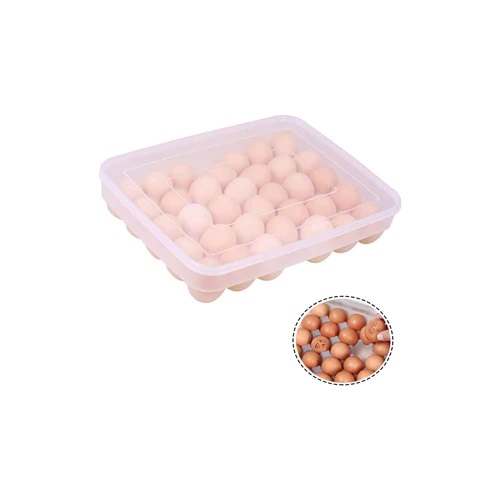 Egg box 34 Grids Egg Storage Box Large Capacity Hard Plastic Egg Case Organizer Holder Box Container Egg Dispenser for Refrigerator34 Grads Egg Box Basket Organizer Plastic Egg Food Container/dim box. 
