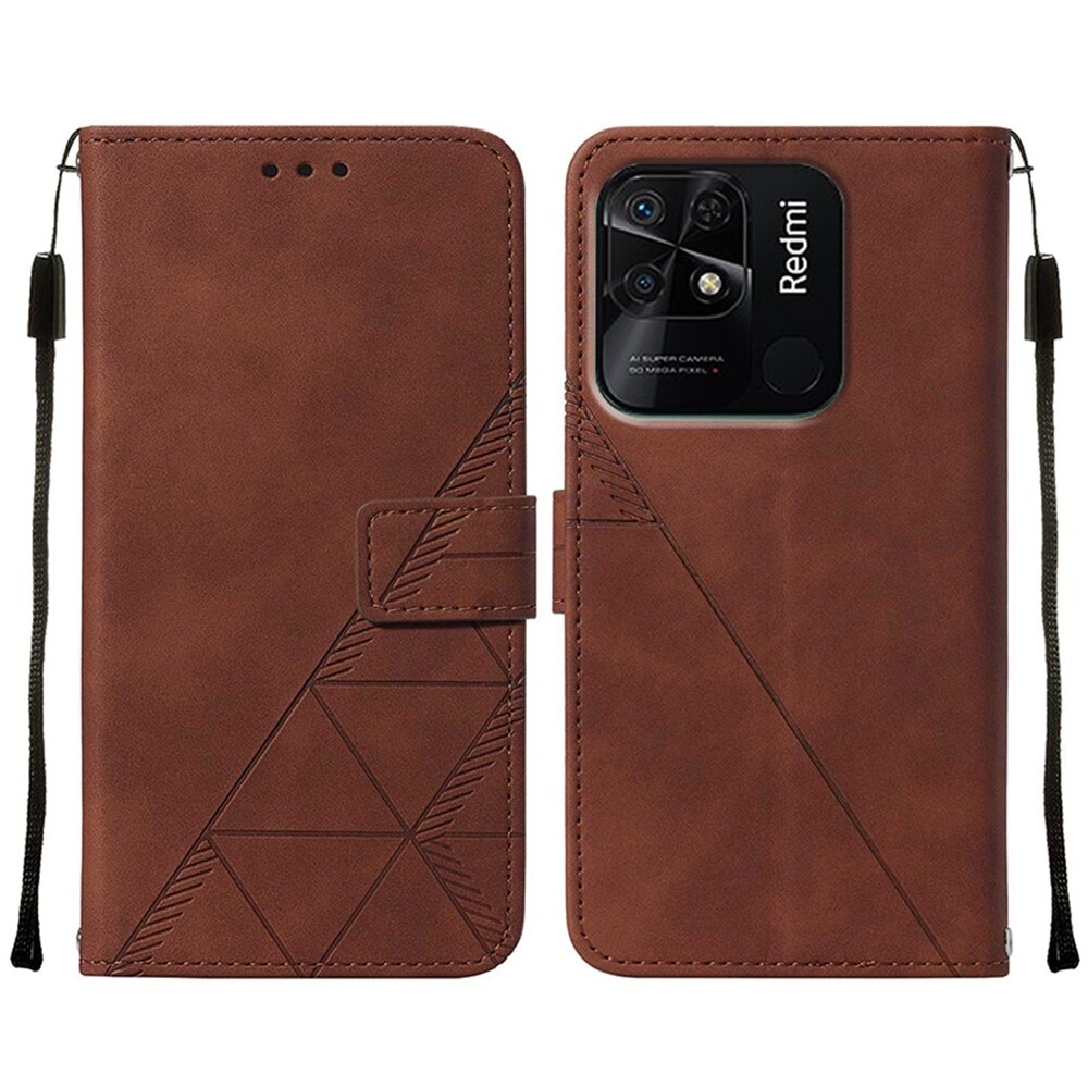 【3C VictoryEagle】Lthmy for Xiaomi Redmi 10C case slim embossed leather stand wallet slots cover