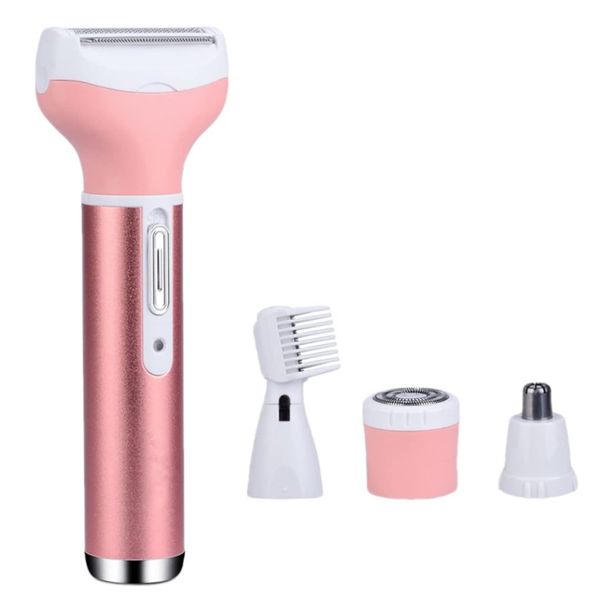 Kemei KM-6637 - Multi-functional 4 in 1 Rechargeable Body Shaver Beard Eyebrow Nose Trimmer for Women