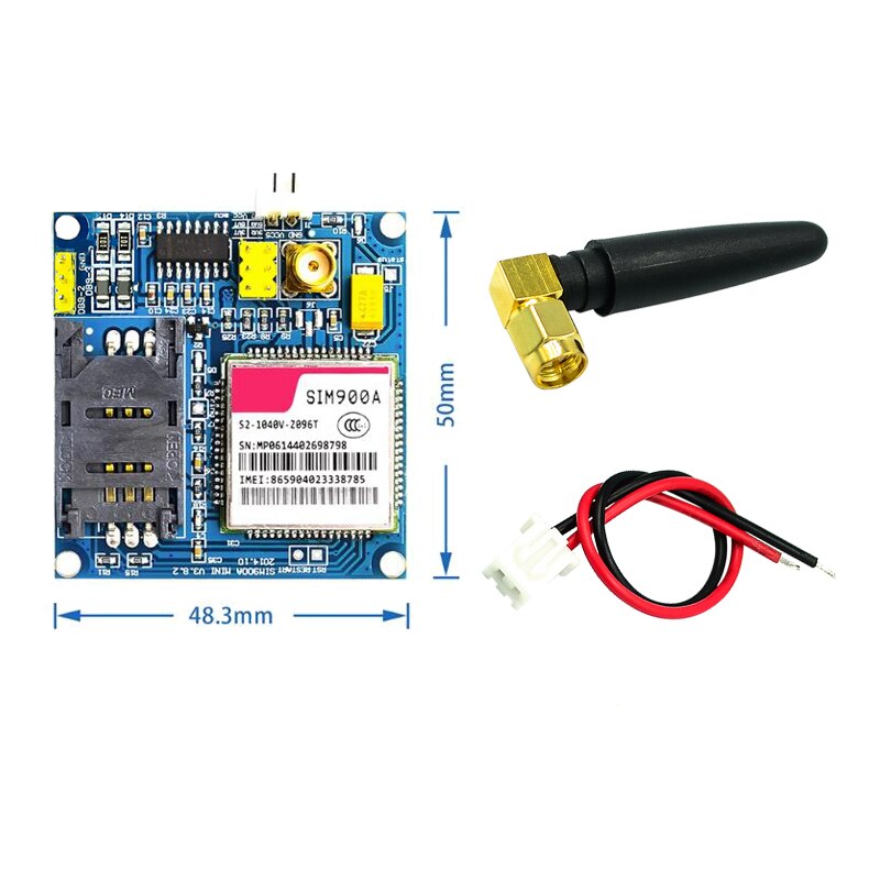 SIM900A SIM900 MINI V4.0 Wireless Data Transmission Module GSM GPRS Board Kit w/Antenna C83. 