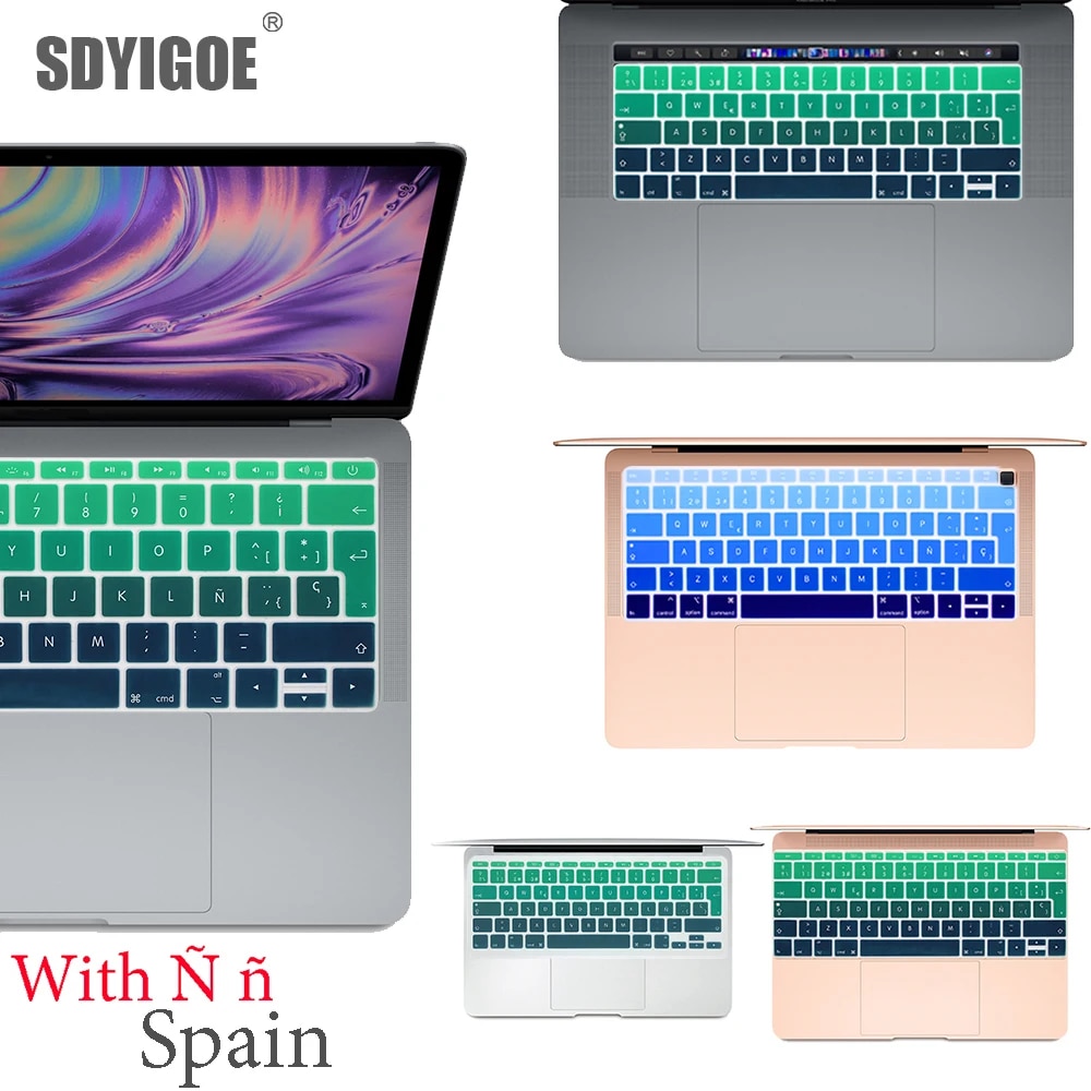 【3C VictoryEagle】Keyboard cover for Macbook Pro13 touch bar A1706/A1466 A1707/A1990/A1398/A1534/A1932 EU-Key. 