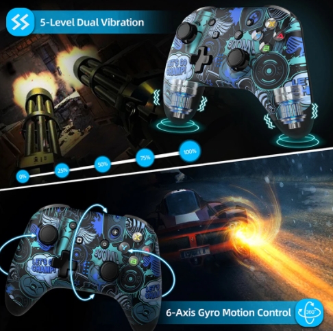 EasySMX 9124 Bluetooth Game Controller, Wireless Gamepad Joystick Compatible with Nintendo Switch, PC, Smart TV, Phone. 