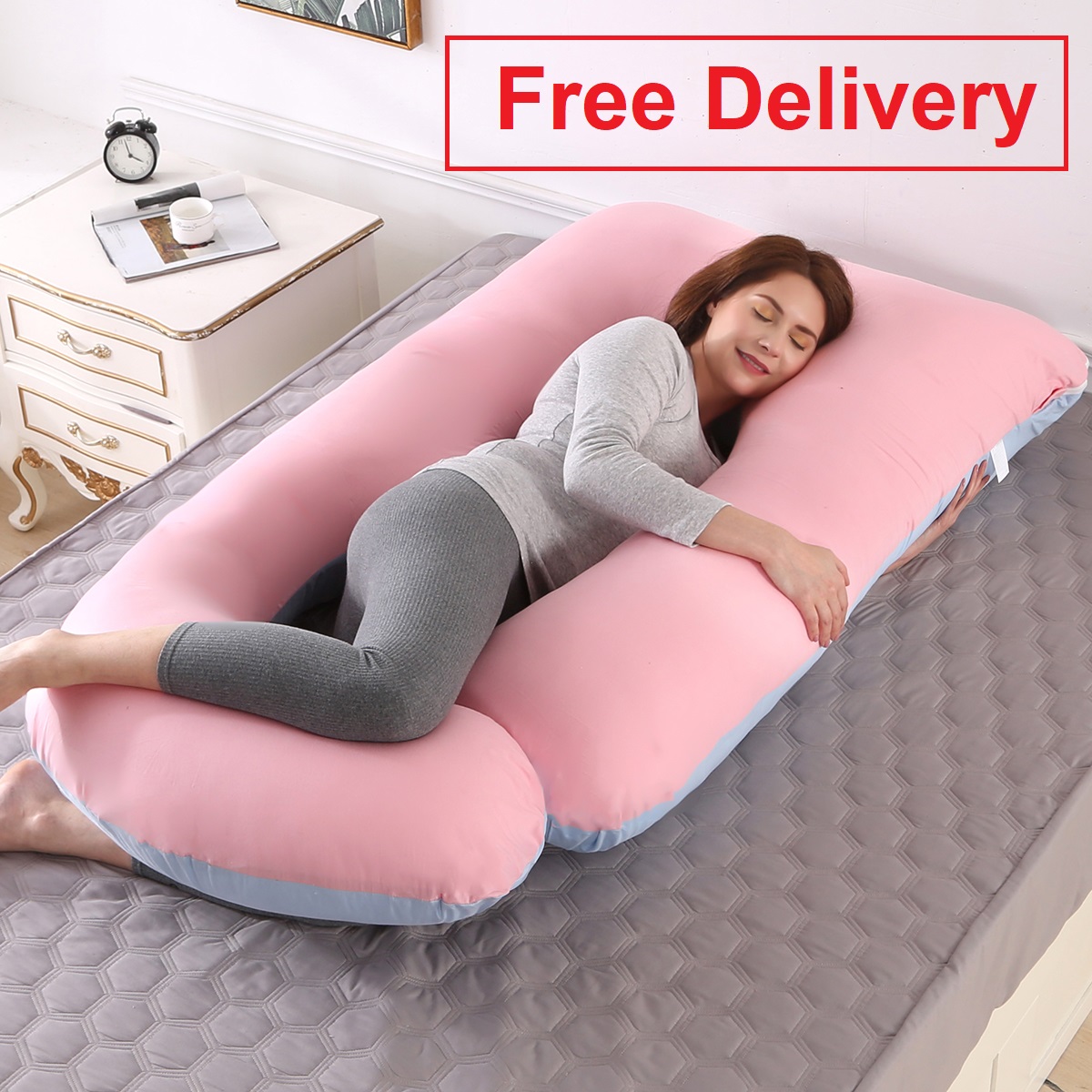 Full Body Support Pregnancy Pillow For Women Large Size Pillow For Full Body Support ( Free- Shipping )