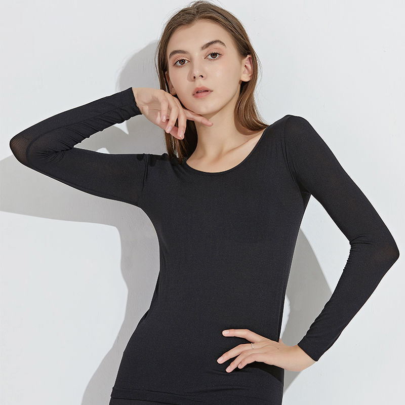 Seamless Elastic Thermal Underwear Set for Women – Top and Bottom. 