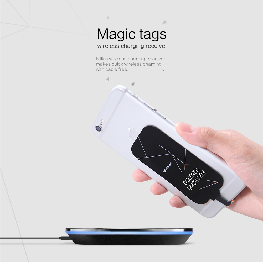 Nillkin Universal QI Wireless Charging Receiver Pad Patch Module Chip Wireless Charger Receiver Adapter for lightning Micro Type-C. 