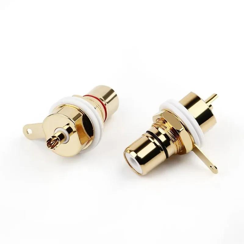 RCA Connector Female Socket Chassis Panel Mount CMC Connectors Audio Jack Red Black Cycle Nut AV Terminal Consumer Electronics. 