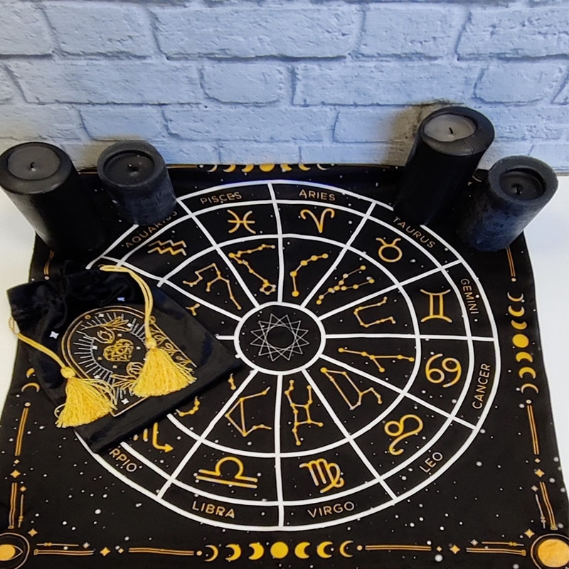 Zodiac Astrology Tapestry Tarot cloth altar cloth Moon Sun Tapestry Horoscope divination Witchcraft Home Decor Wall Art Blanket