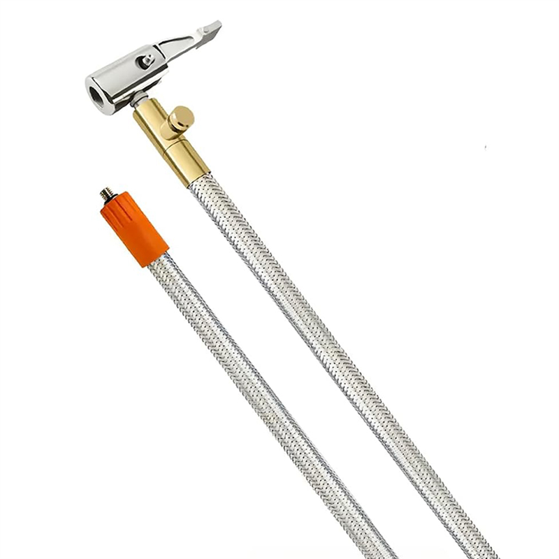 Extended Portable Air Compressor Tire Inflator Replacement Hose with Stainless Steel Mesh for Protection, Air Pump Tube,