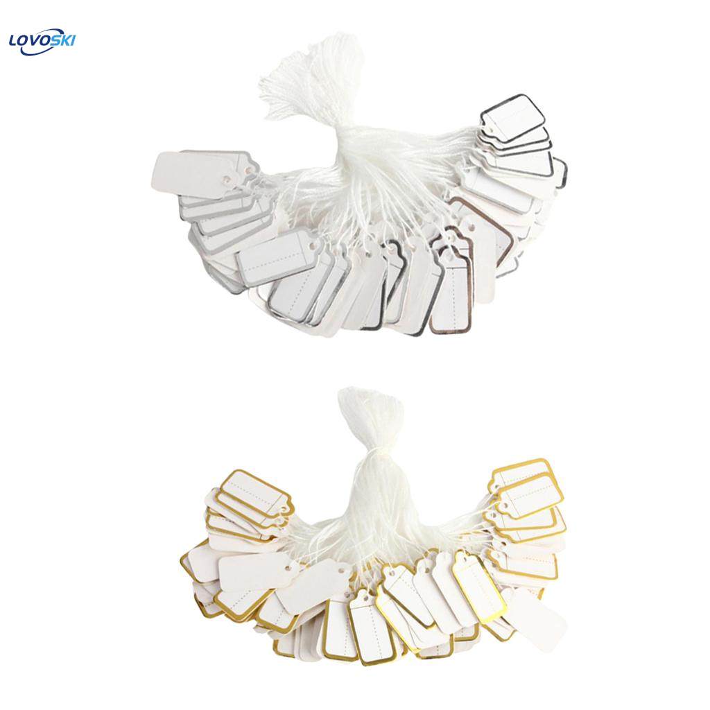 100pcs Paper Tag Price Label Tag With White Hanging String Jewelry Price Tags. 