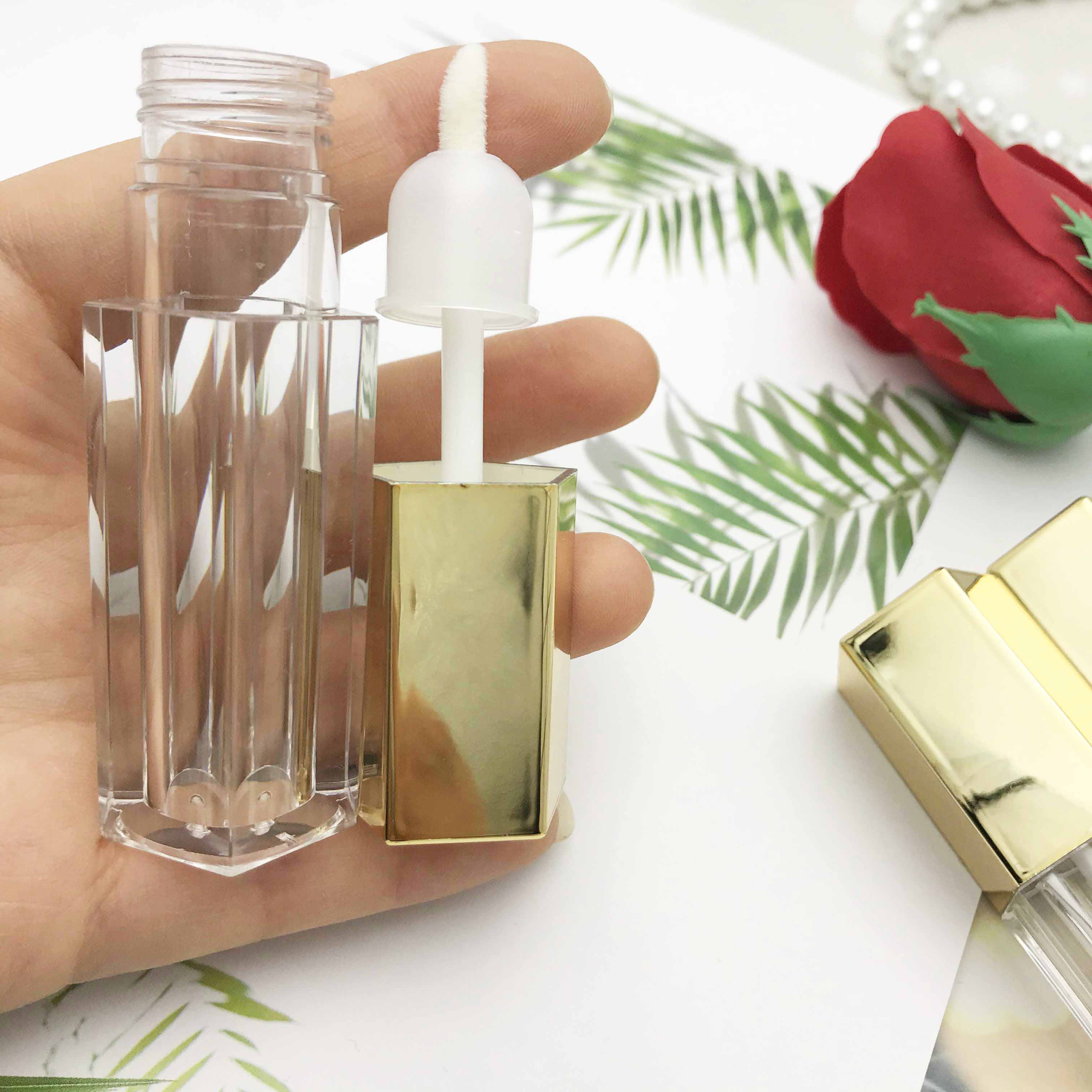 5/10/30/50pcs 5ml Empty Lip gloss Tubes Eyeliner Containers Gold cap,Mascara Refillable Bottles Lipgloss Cosmetic packing. 