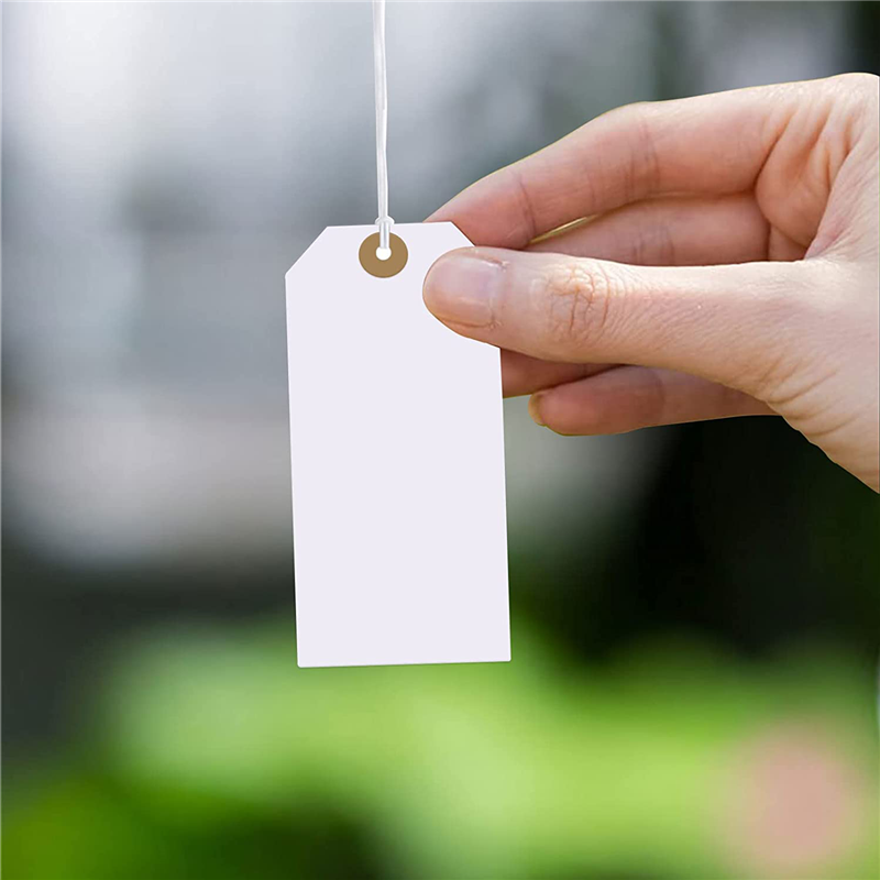 Large Reinforcing Hole Paper Tag with String Attached,200 Pcs. 