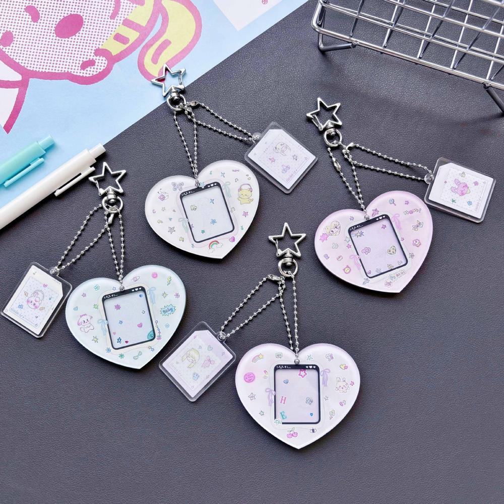 lightweight Photo keychain stylish transparent diy accessory Keychain holder diy compact-size Key chain charm for gifts kpop