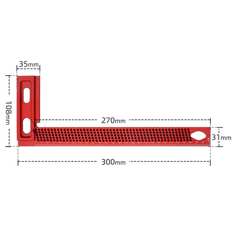 300MM Aluminum Alloy Square Woodworking Height Ruler Metric Square L Woodworking Measuring Tool Easy Install Easy to Use