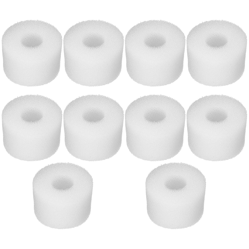 10Pcs Swimng l Filter Foam Reusable Wble Sponge Suile Bubble Jetted re SPA for Intex S1 Type. 