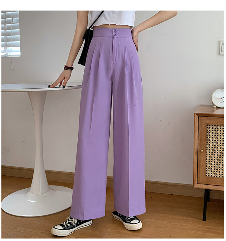 Ladies' High-waist Drape Wide-leg 